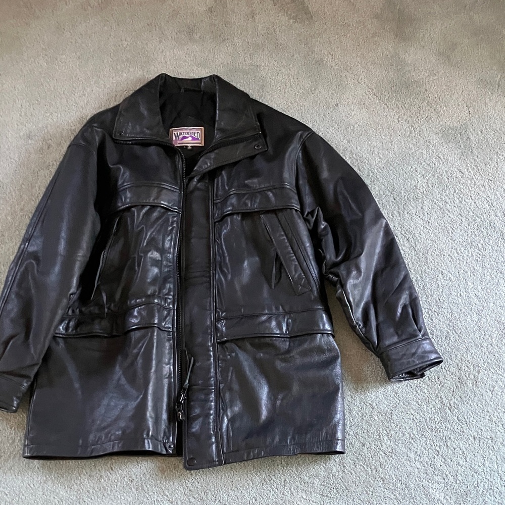 William Barry Dark Leather Field Coat